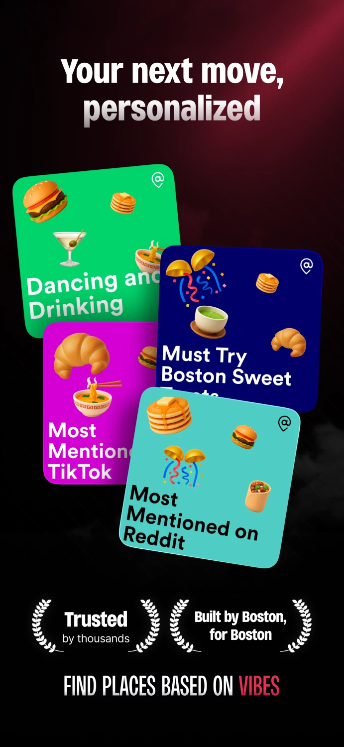 Your next move, personalized — curated Atmostream cards for trending spots