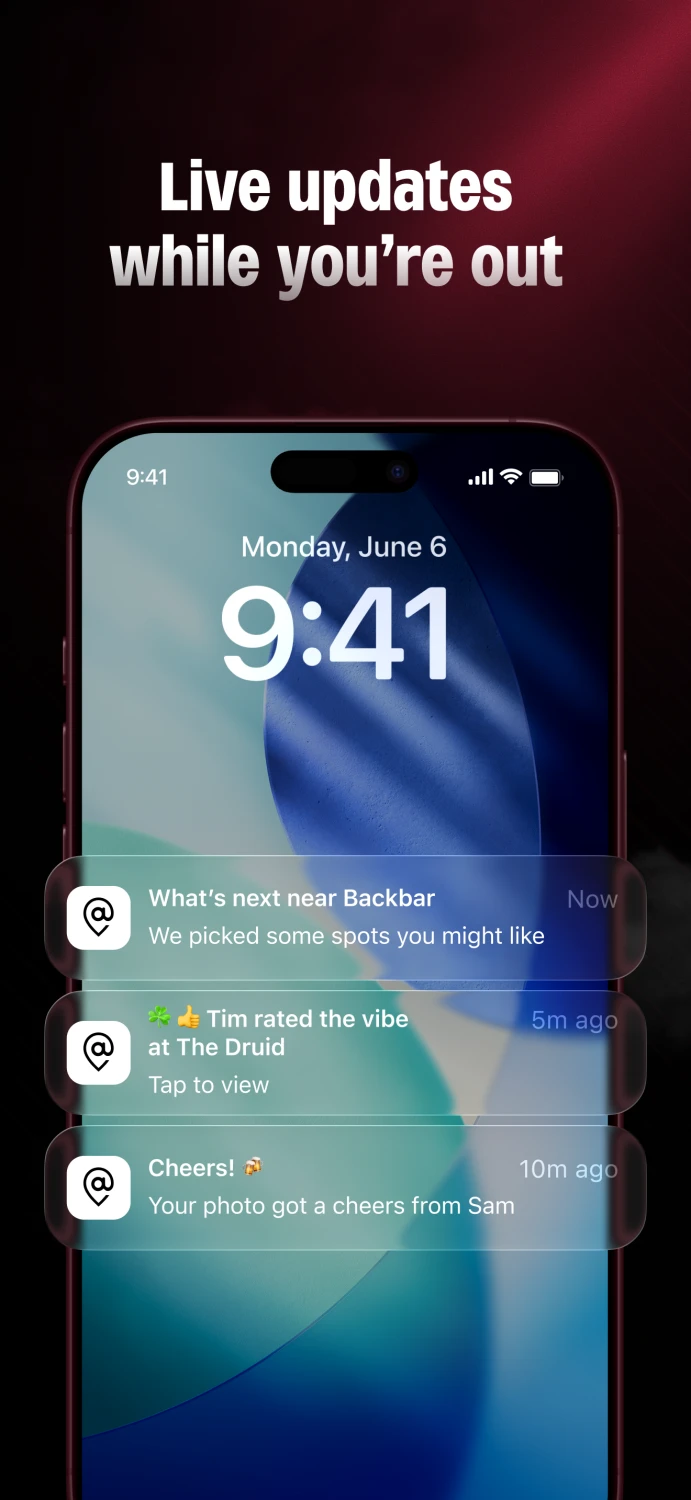 Live updates while you're out — lock screen notifications from Atmosphere